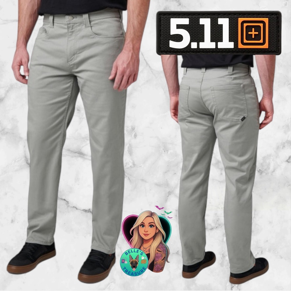5.11 Tactical Defender-Flex Slim Fit Pants‎ Grey Mens 40x30 Stretch Utility Work